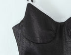 Women's Black Sleeveless Summer Design Waist Cocktail Dress