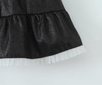 Women's Black Sleeveless Summer Design Waist Cocktail Dress