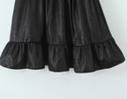 Women's Black Sleeveless Summer Design Waist Cocktail Dress