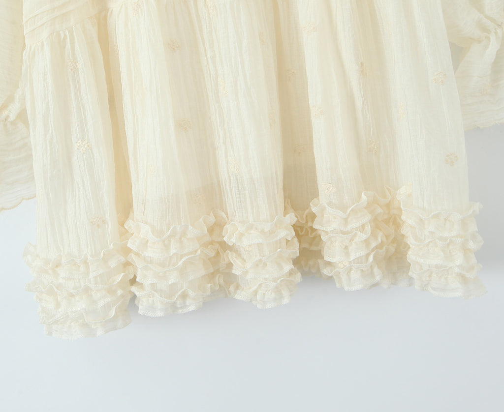 Women's Embroidered Flare-Sleeve Mini Dress