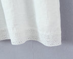 White Lace Square-Neck A-Line Mini Dress