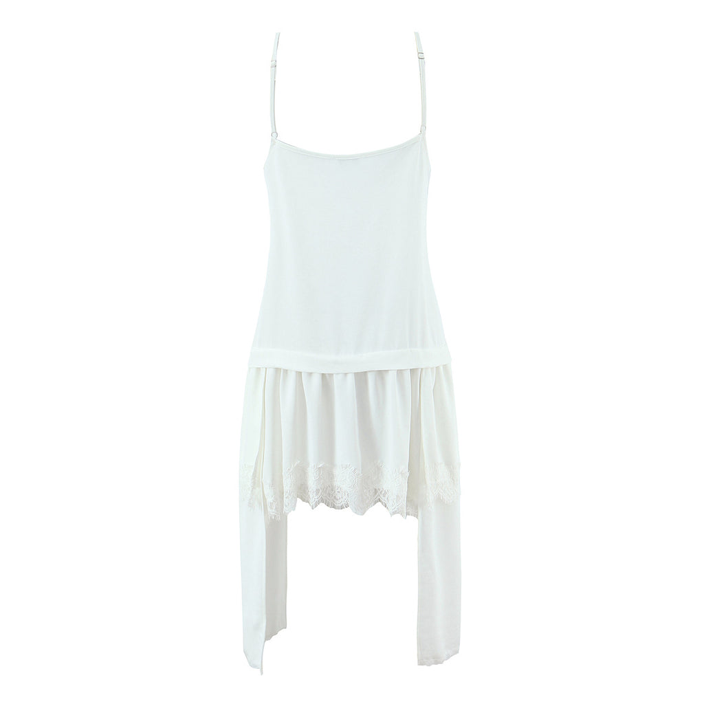 Lace-Detail Sleeveless A-Line Mini Dress