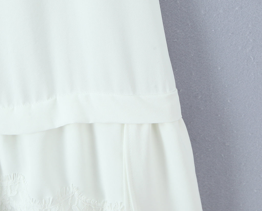 Lace-Detail Sleeveless A-Line Mini Dress