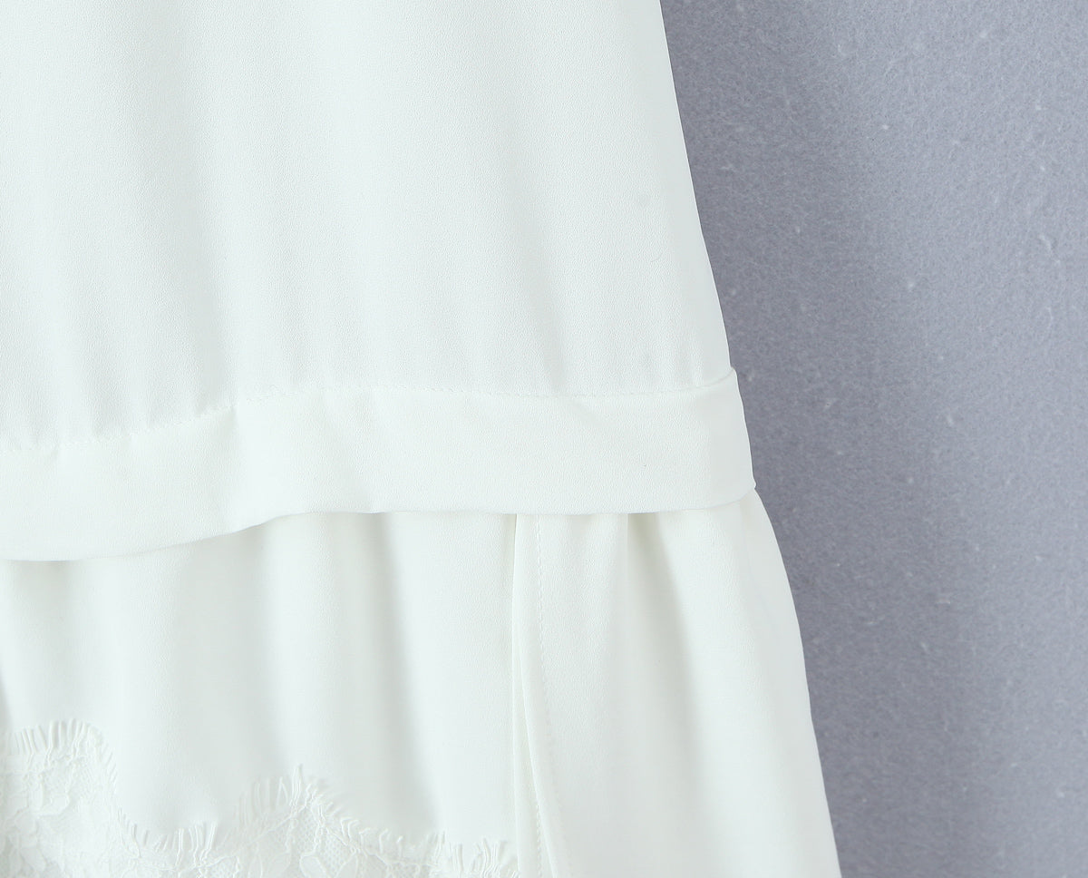 Lace-Detail Sleeveless A-Line Mini Dress