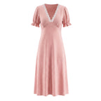 Lace Polka-Dot Short-Sleeve Dress