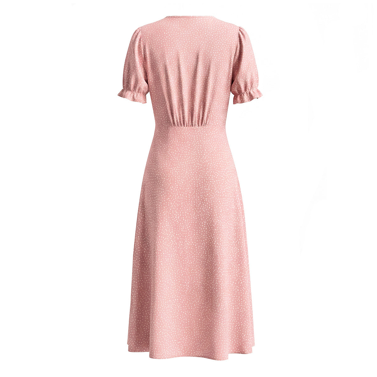 Lace Polka-Dot Short-Sleeve Dress