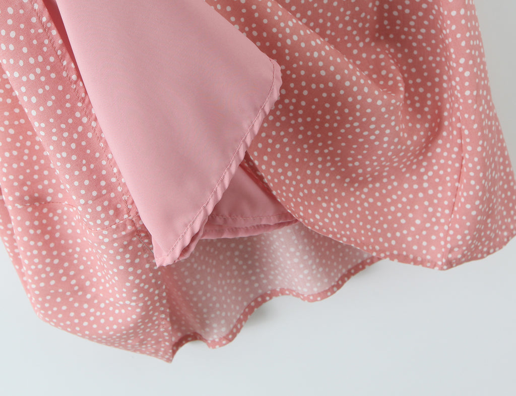 Lace Polka-Dot Short-Sleeve Dress