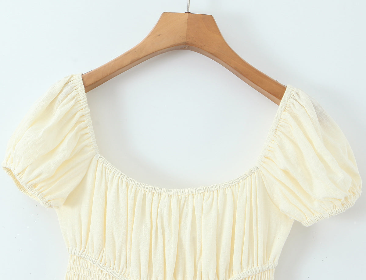 Elegant Pastoral Slim Dress