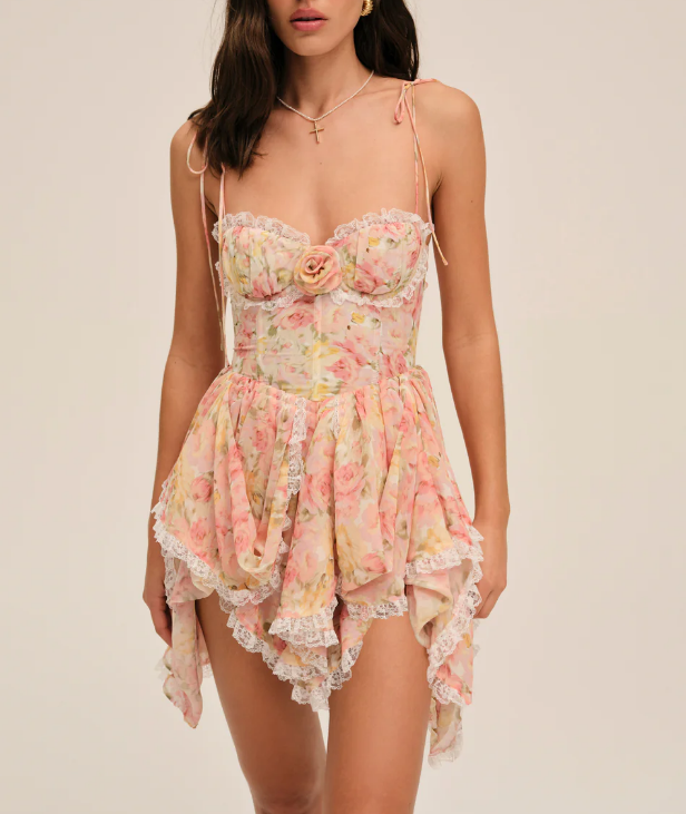 Women's Irregular Asymmetric Floral Floral Cami Dress