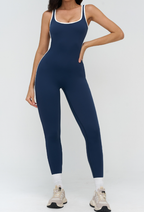 Contrast-Color Yoga Bodysuit