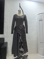 Leopard Print Elastic Waist Large Swing Casual Dress