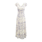 Women's Purple Floral Slim Summer Dress