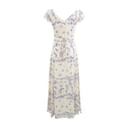 Women's Purple Floral Slim Summer Dress