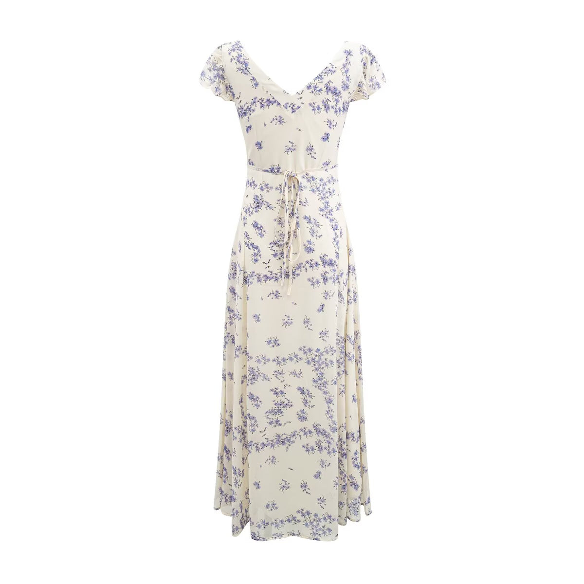 Women's Purple Floral Slim Summer Dress