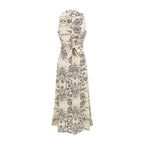 Women's Printed Cross V-Neck Lace-Up Vacation Dress