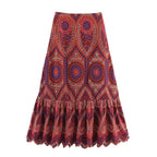Women's Summer Hollow Out Cutout Embroidered Top Dress