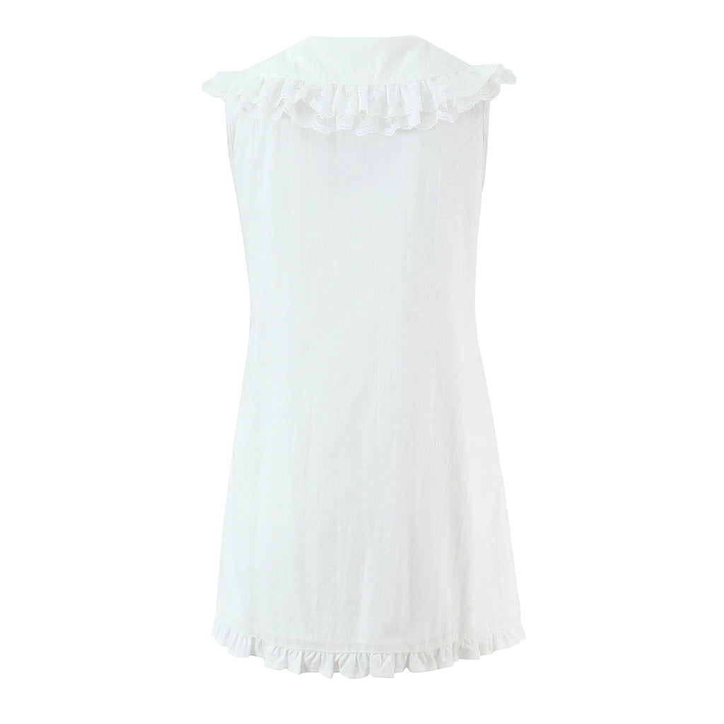 Ruffled V-Neck Sleeveless A-Line Mini Dress