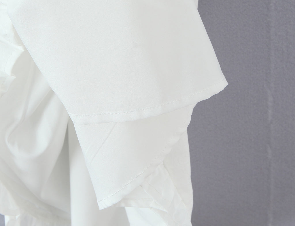 Ruffled V-Neck Sleeveless A-Line Mini Dress