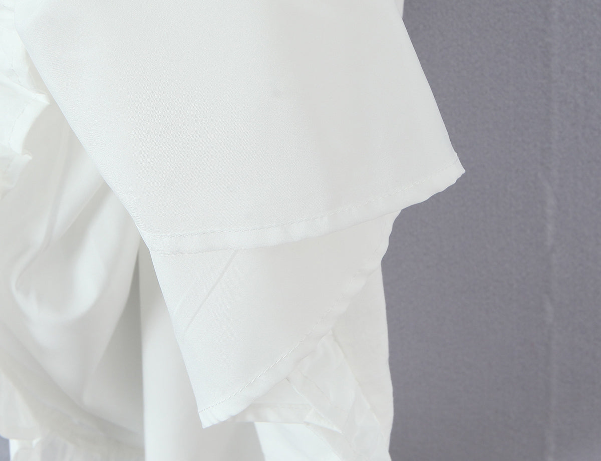 Ruffled V-Neck Sleeveless A-Line Mini Dress