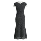 Seaside Vacation Maxi Lace Stitching Polka-Dot Elegant Graceful Dress