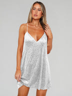 Sequin V-Neck Slip Dress