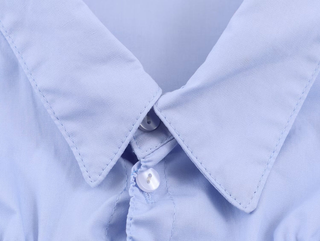 Women's Fashionable Simple Elastic Pleated Poplin Shirt