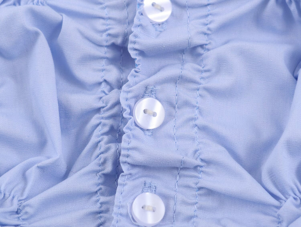 Women's Fashionable Simple Elastic Pleated Poplin Shirt