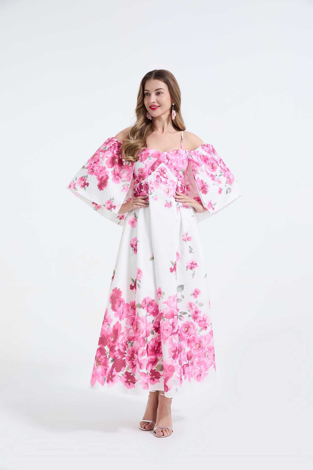 Women's Off-Shoulder Floral Maxi Dress