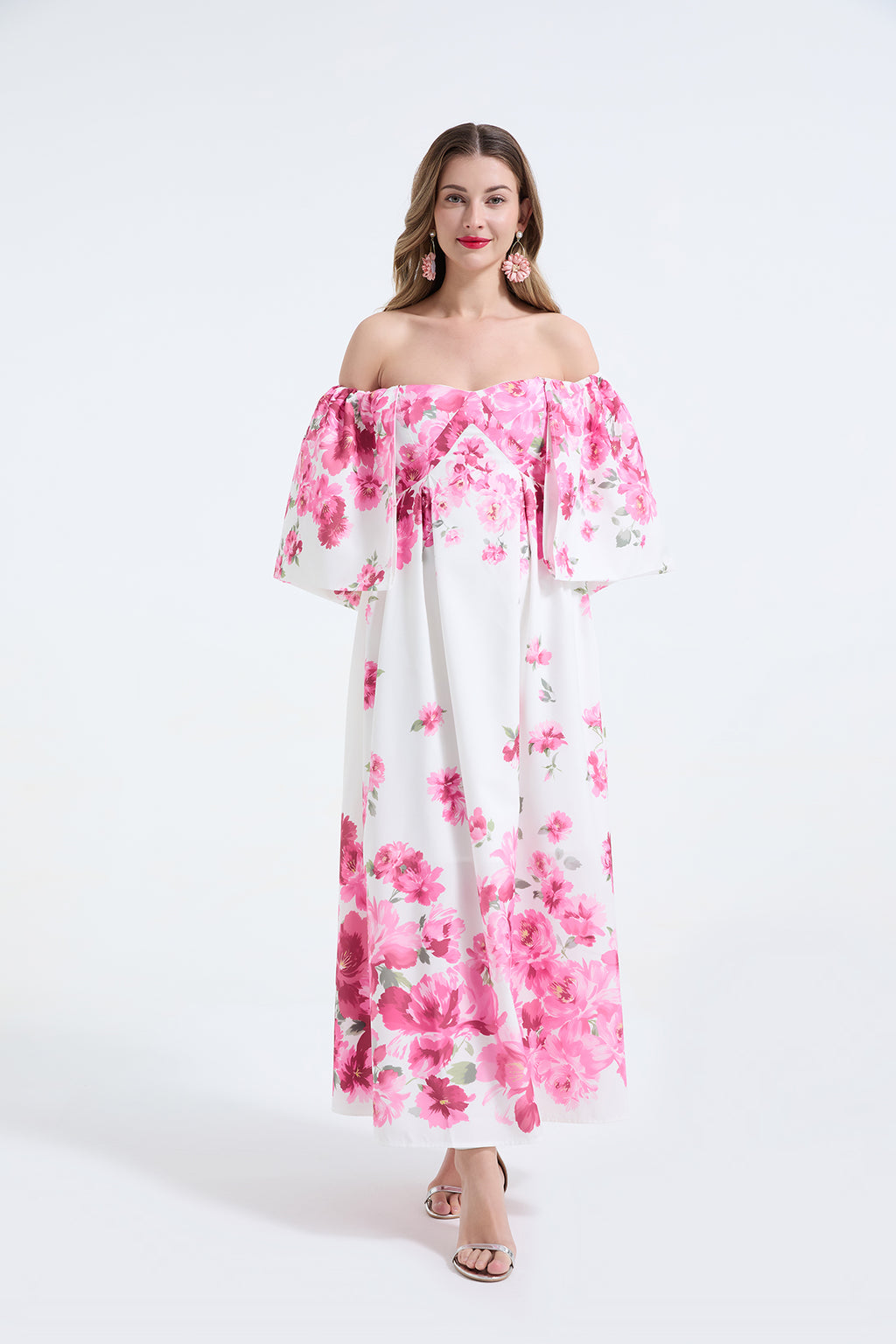 Women's Off-Shoulder Floral Maxi Dress