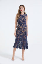 3D Lace Sleeveless Fishtail Dress