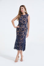 3D Lace Sleeveless Fishtail Dress