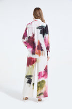 Women's Printed Shirt & Wide-Leg Pants Set