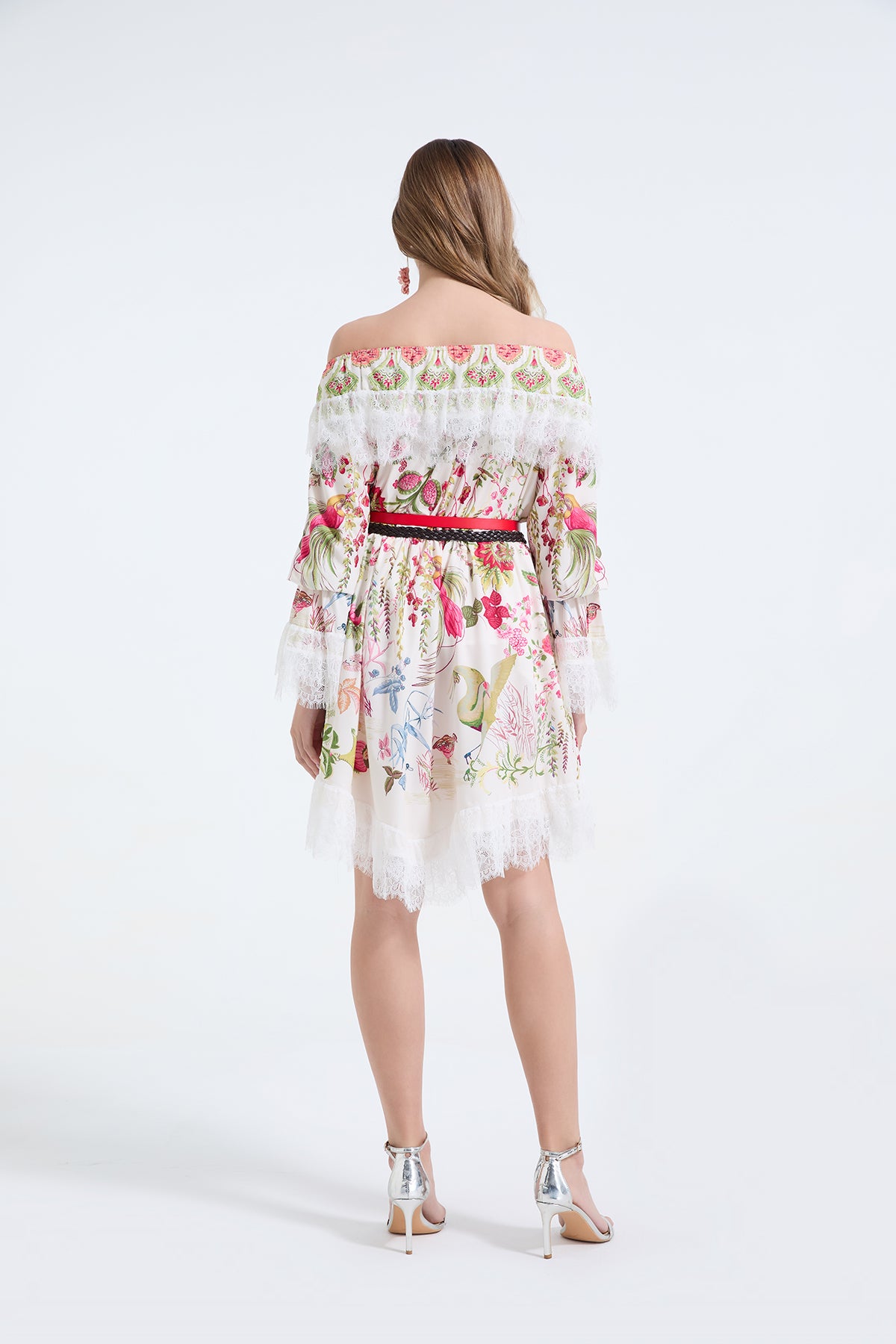 Off-Shoulder Lace High-Low Dress
