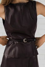 Women's Autumn Faux Leather Effect Belt Vest