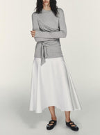 Butterfly-Knot Patchwork Maxi Dress