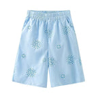 Hollow Out Cutout Embroidered Long-Sleeve Shirt Elastic Waist Shorts Suit
