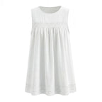 Lace-Embroidered Sleeveless A-Line Mini Dress