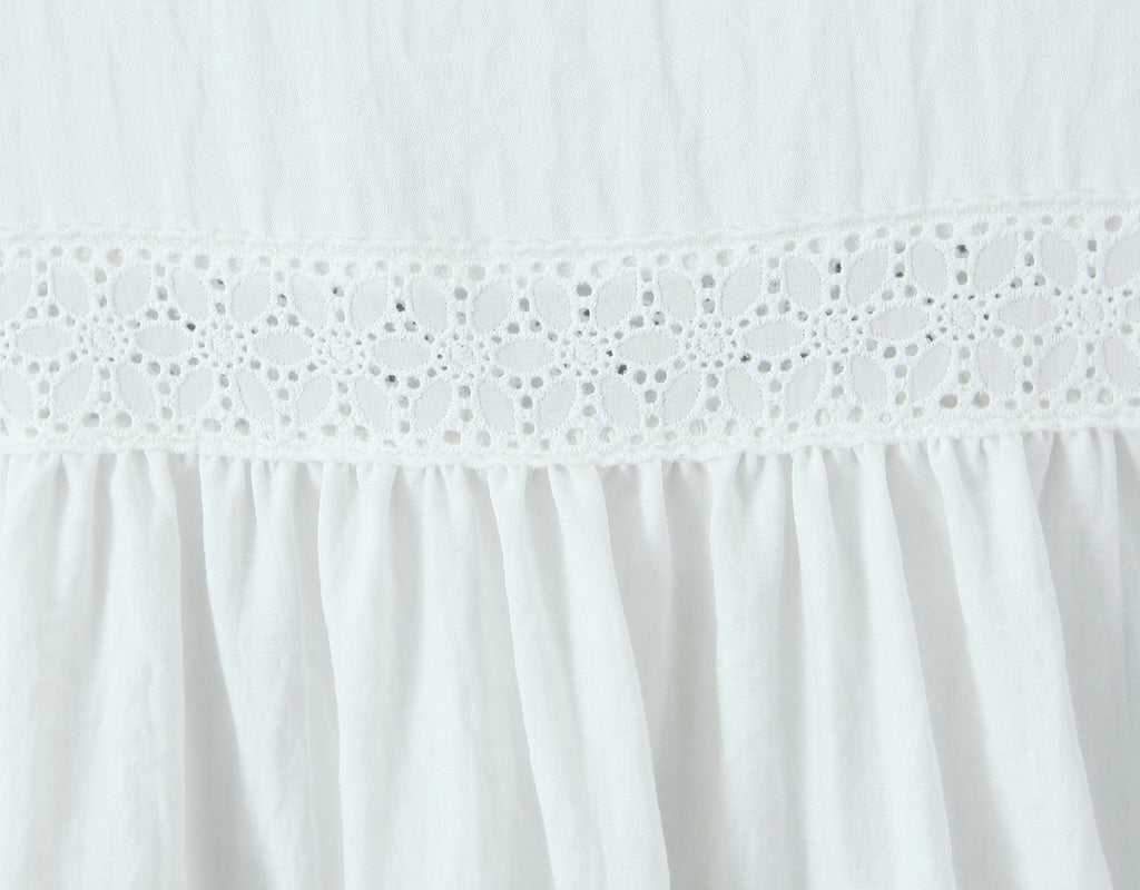 Lace-Embroidered Sleeveless A-Line Mini Dress
