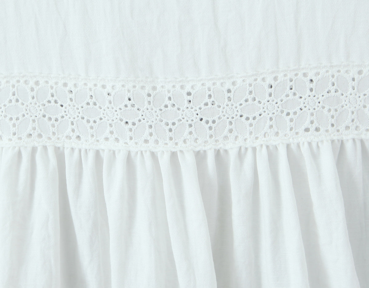 Lace-Embroidered Sleeveless A-Line Mini Dress