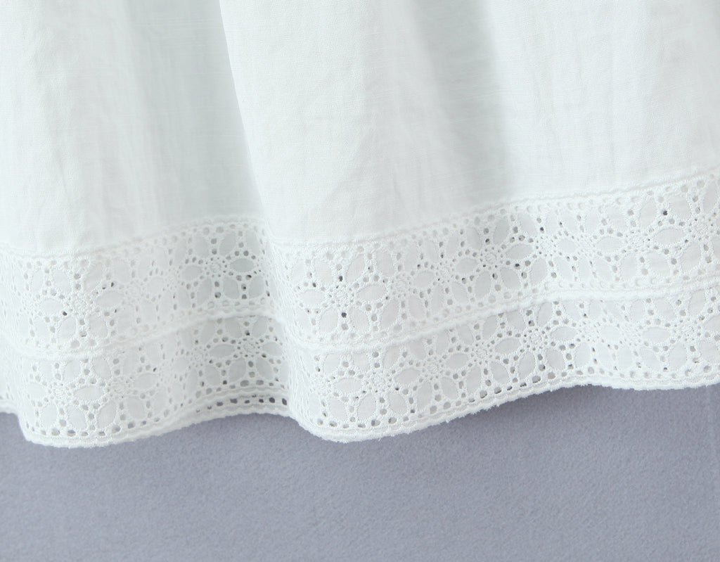Lace-Embroidered Sleeveless A-Line Mini Dress