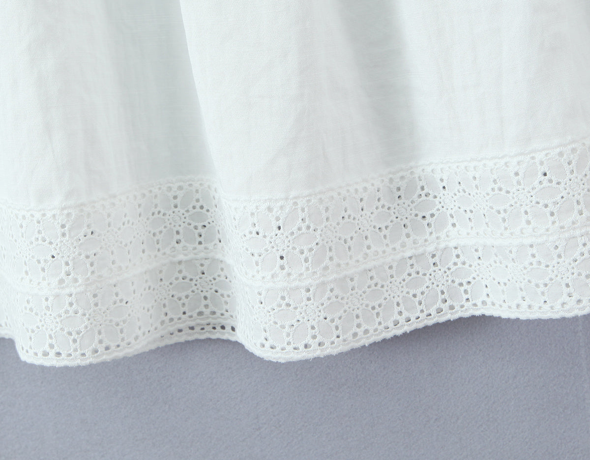 Lace-Embroidered Sleeveless A-Line Mini Dress