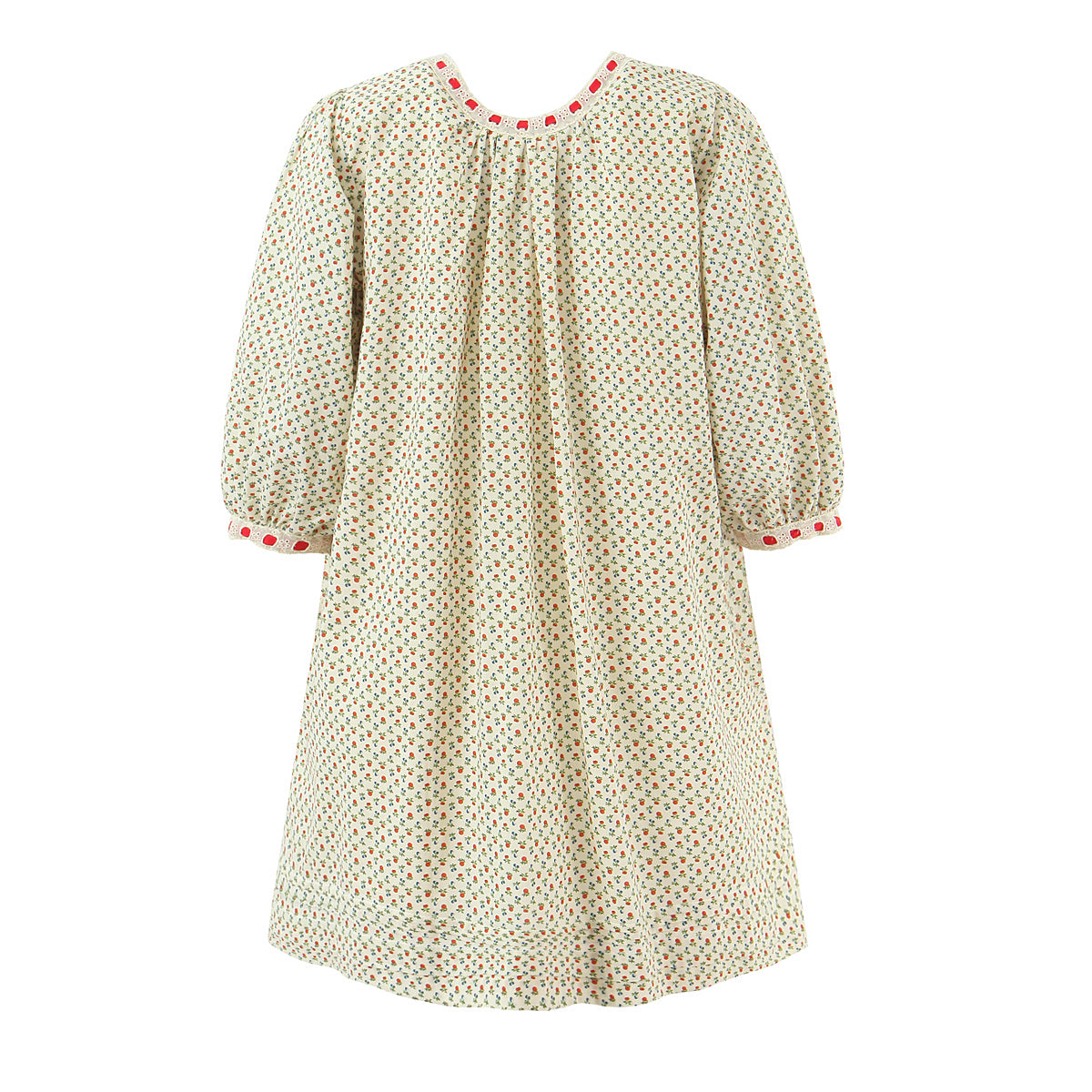 French Red Ribbon Mid Sleeve Dress
