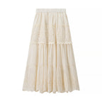Women's Autumn Hollow Out Cutout Shirt and Skirt Two-Piece Set