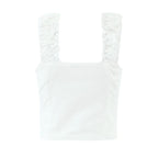 's Fashionable Elegant French Wooden Ear Embroidered Vest Top