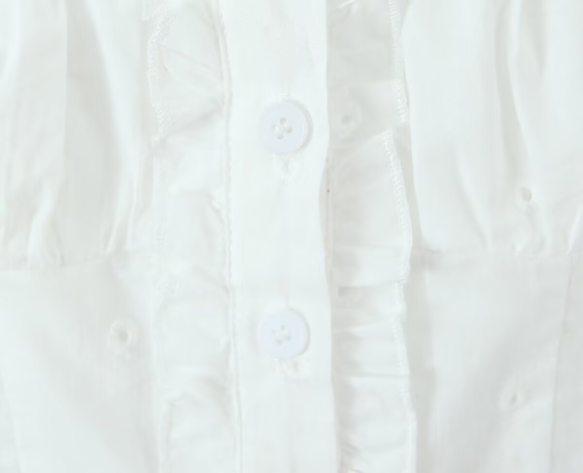 's Fashionable Elegant French Wooden Ear Embroidered Vest Top