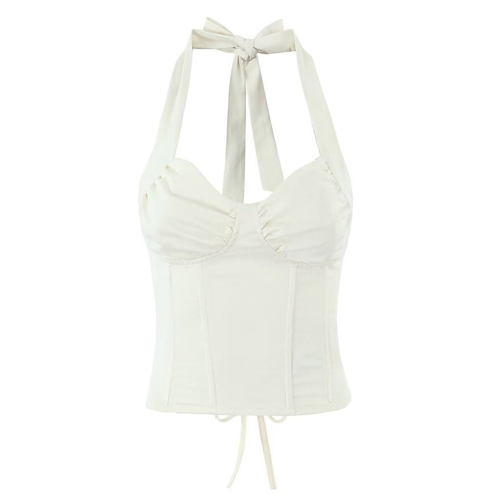 's Boning Corset Slim Strap Body Shaping Top Halter Tube Top Vest