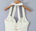 's Boning Corset Slim Strap Body Shaping Top Halter Tube Top Vest