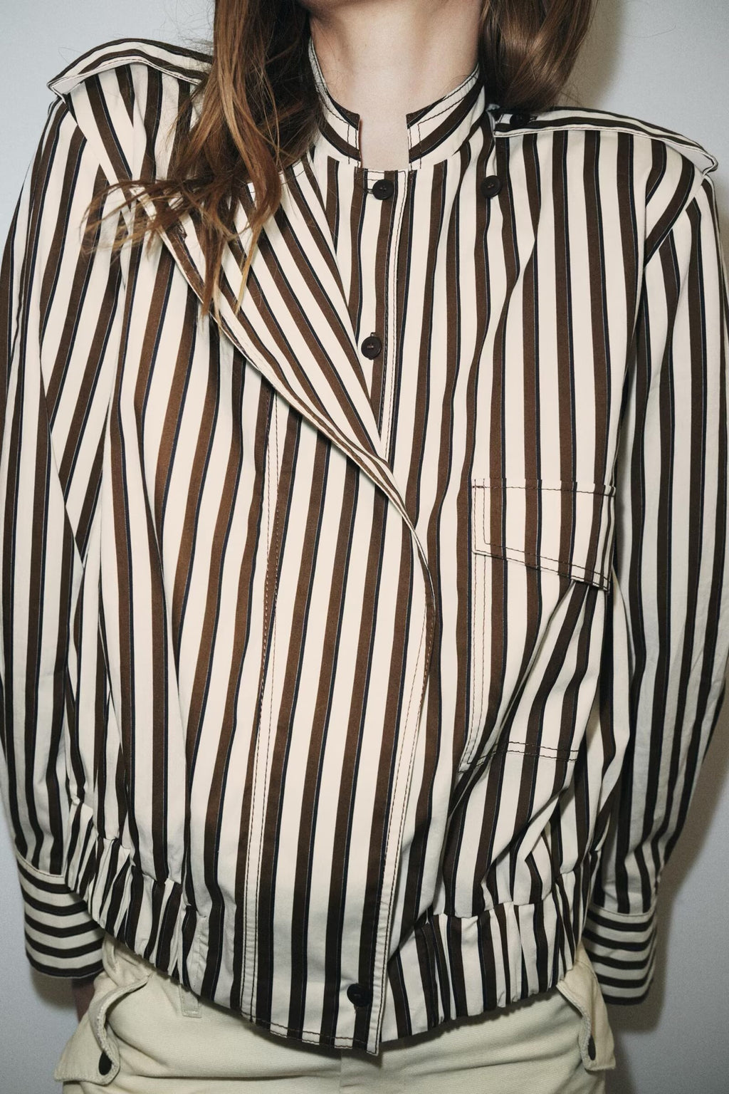 Women's Clothing Autumn Stylish Graceful Simple All Match Office Striped Shirt
