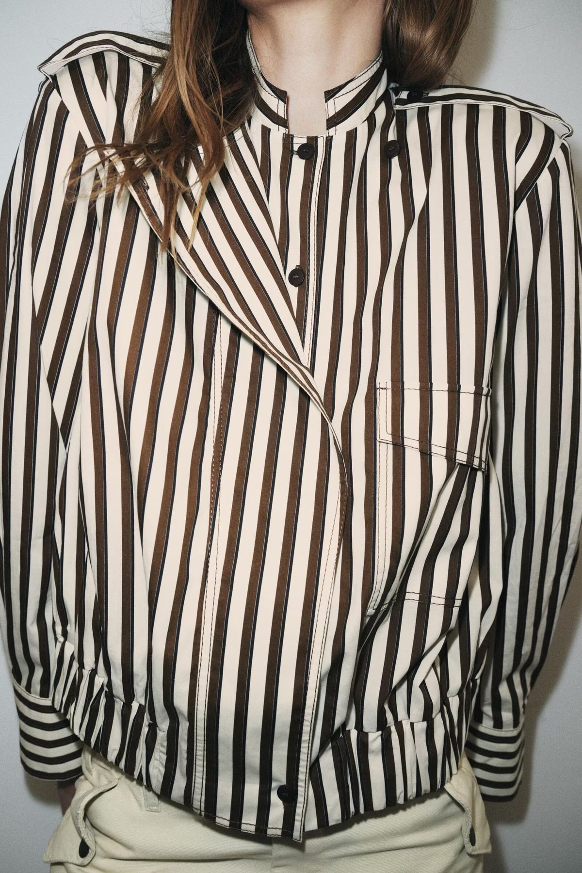 Women's Clothing Autumn Stylish Graceful Simple All Match Office Striped Shirt