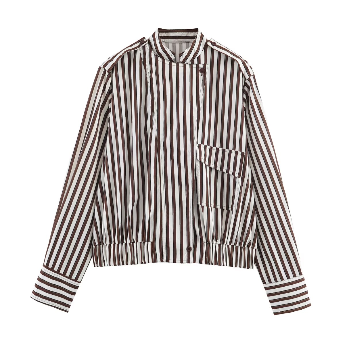 Women's Clothing Autumn Stylish Graceful Simple All Match Office Striped Shirt